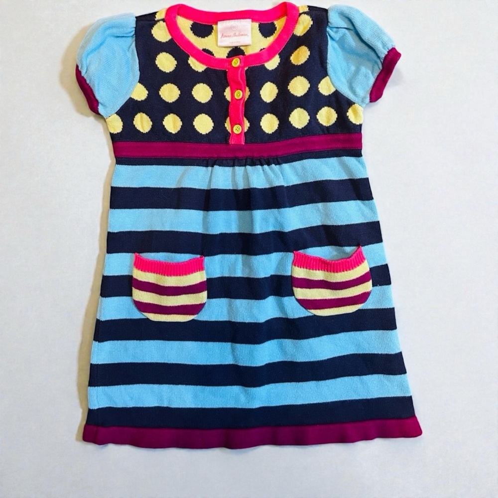 Hanna Andersson Playful Knit Sweater Dress - Size 90 (US 3T) - VGUC